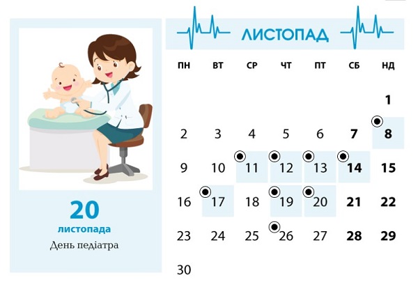 Календар менеджера в галузі охорони здоров’я на листопад