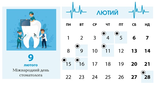 Календар менеджера в галузі охорони здоров’я. Лютий