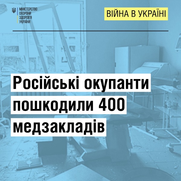 Російські війська пошкодили 400 медзакладів — Ляшко