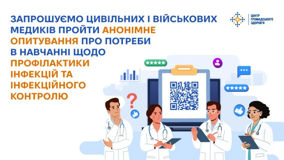 Долучайтеся до анонімного опитування ЦГЗ щодо профілактики інфекцій та інфекційного контролю