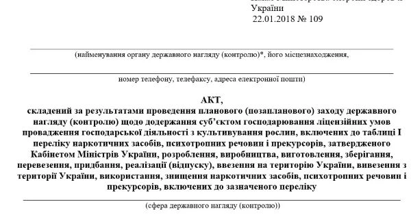 Акт перевірки Держлікслужба