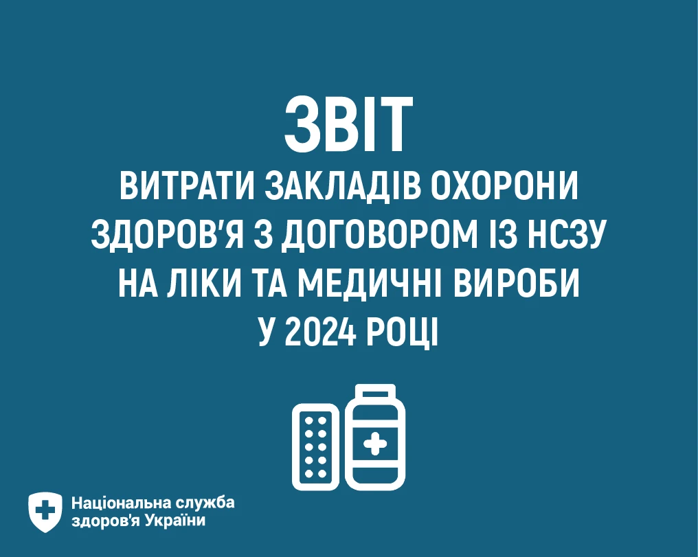 НСЗУ оприлюднила звіт про витрати медзакладів на ліки та медичні вироби у 2024 році
