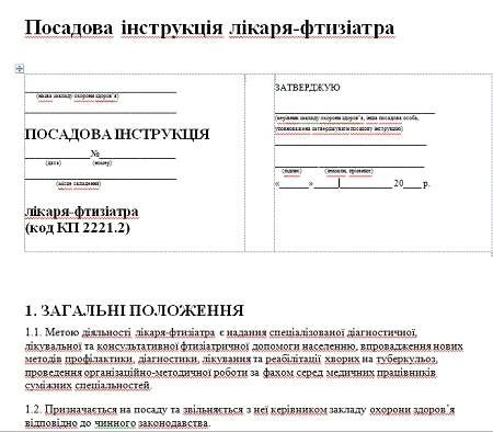 Должностная инструкция врача-фтизиатра: скачайте! Должностная инструкция врача фтизиатра