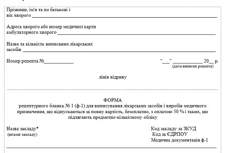 бланк форми ф-1