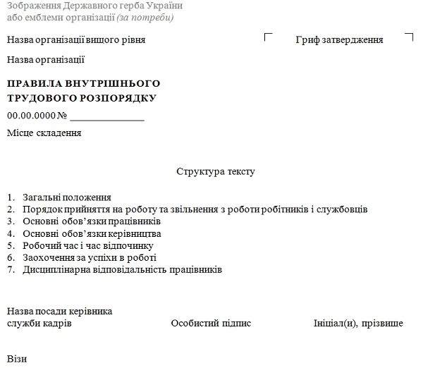 Правила внутреннего трудового распорядка в медицинском учреждении