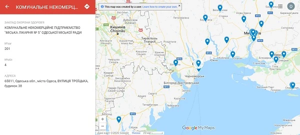 Мапа медустанов, в яких тестуватимуть на ВІЛ та вірус гепатиту С