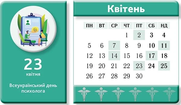 Календар медичної сестри. Квітень